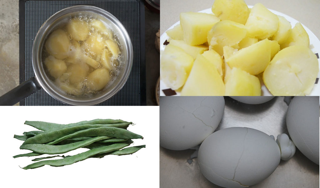 cuatro ingredientes de la ensalada campera