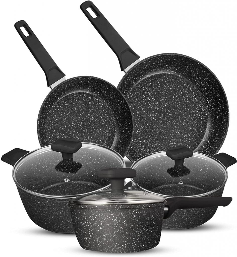 juego antiadherente de utensilios de cocina fabricados en aluminio