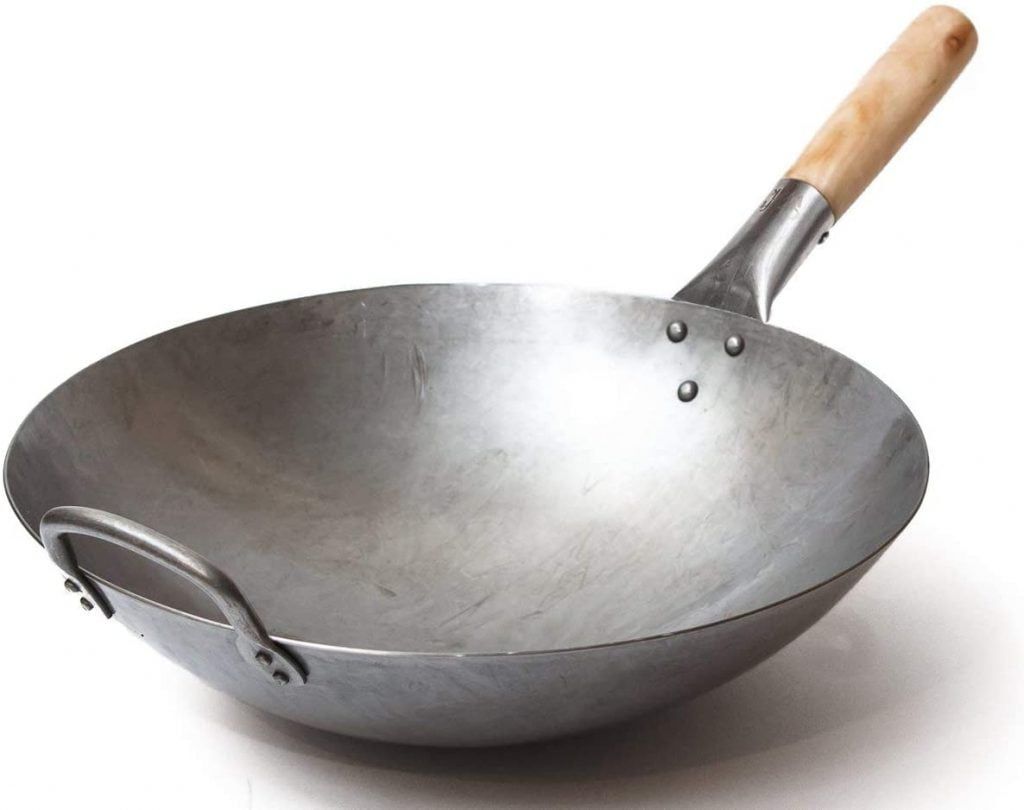 wok tradicional de acero