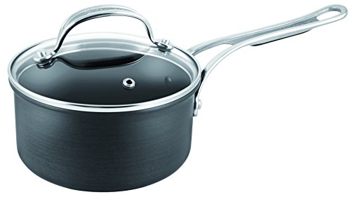 Tefal Jamie Oliver - Juego de batería de Cocina, anodizado Duro, Aluminio, Negro, 18 cm