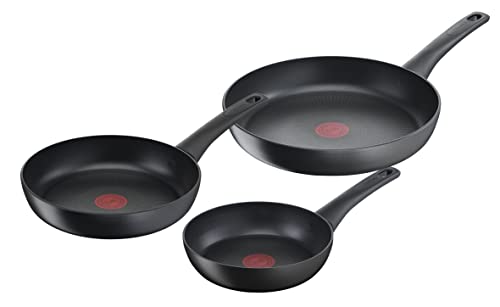 Tefal Ultimate On - Juego de 3 Sartenes: Sartenes de 20/24/28 cm con revestimiento muy resistente, Thermo-Signal, Thermo-Fusion, forma profunda, todo tipo de cocinas, apto para horno, sin PFOA